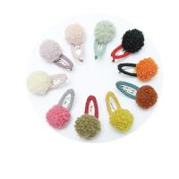 Cloth Hair Snap Clip, with Iron, handmade, Korean style & for children 