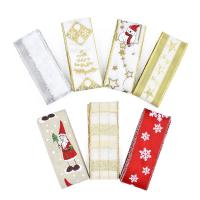 Poliéster decoración de la cinta, con fundición, jacquard, Diseño de Navidad & diferentes estilos para la opción, 40mm, 2Yardpatio/Set, Vendido por Set