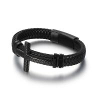 316 L Edelstahl Armband, mit Leder, Modeschmuck & für den Menschen, keine, 215x12mm, verkauft von PC