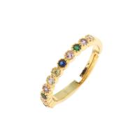 Cubic Zirconia Micro Pave Brass Finger Ring, gold color plated, fashion jewelry & micro pave cubic zirconia & for woman US Ring .5 