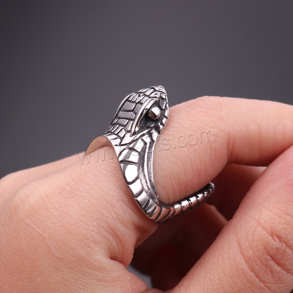 Zinklegierung Fingerring , Schlange, plattiert, Punk-Stil & unisex & verschiedene Größen vorhanden, verkauft von PC