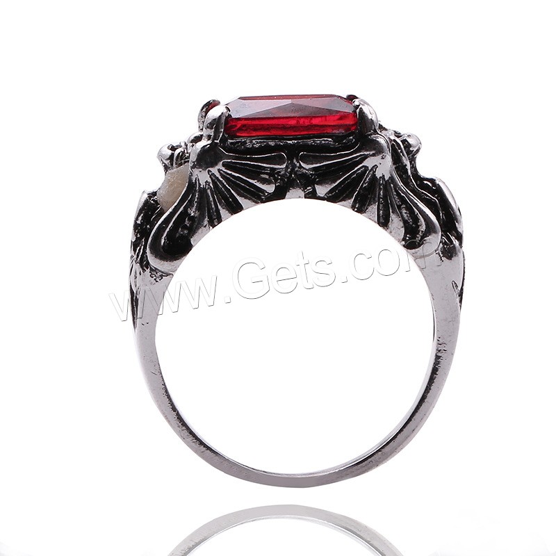 Zinklegierung Fingerring , plattiert, unisex & verschiedene Größen vorhanden & Micro pave Zirkonia, rot, verkauft von PC