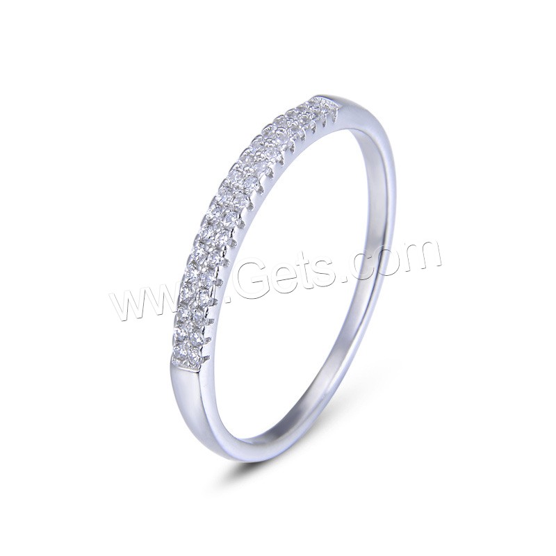 Befestigter Zirkonia Sterlingsilber Fingerring, 925er Sterling Silber, platiniert, verschiedene Größen vorhanden & Micro pave Zirkonia & für Frau, keine, verkauft von PC