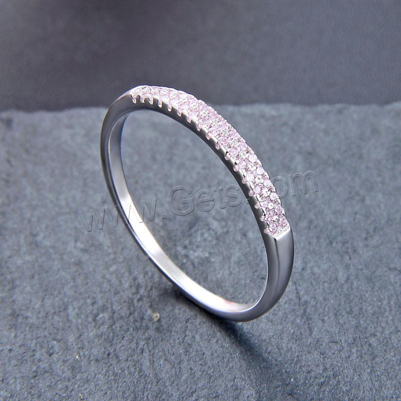 Befestigter Zirkonia Sterlingsilber Fingerring, 925er Sterling Silber, platiniert, verschiedene Größen vorhanden & Micro pave Zirkonia & für Frau, keine, verkauft von PC