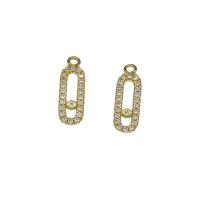 Cubic Zirconia Micro Pave Brass Pendant, gold color plated, micro pave cubic zirconia & hollow Approx 1.6mm 