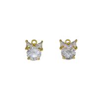 Cubic Zirconia Micro Pave Brass Pendant, gold color plated, micro pave cubic zirconia Approx 1.4mm 