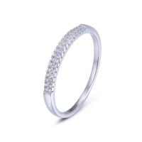 Befestigter Zirkonia Sterlingsilber Fingerring, 925er Sterling Silber, platiniert, verschiedene Größen vorhanden & Micro pave Zirkonia & für Frau, keine, verkauft von PC