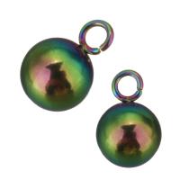 Stainless Steel Pendants, Round, fashion jewelry & DIY, multi-colored Approx 1.5mm 