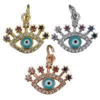 laiton Pendentif, Mauvais œil, Placage, bijoux de mode & pavé de micro zircon, plus de couleurs à choisir Environ 3.5mm, Vendu par PC