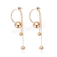 Acier titane Boucle d'oreille goutte, Placage, bijoux de mode & pour femme, doré, 10mm,6mm,5mm, Vendu par paire