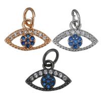 Cubic Zirconia Micro Pave Brass Pendant, Eye, plated, fashion jewelry & micro pave cubic zirconia Approx 3.5mm 