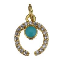 Cubic Zirconia Micro Pave Brass Pendant, gold color plated, fashion jewelry & micro pave cubic zirconia Approx 3.5mm 