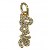 Cubic Zirconia Micro Pave Brass Pendant, gold color plated, fashion jewelry & micro pave cubic zirconia Approx 3.5mm 