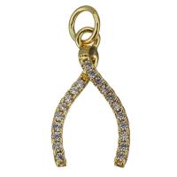 Cubic Zirconia Micro Pave Brass Pendant, gold color plated, fashion jewelry & micro pave cubic zirconia Approx 3.5mm 