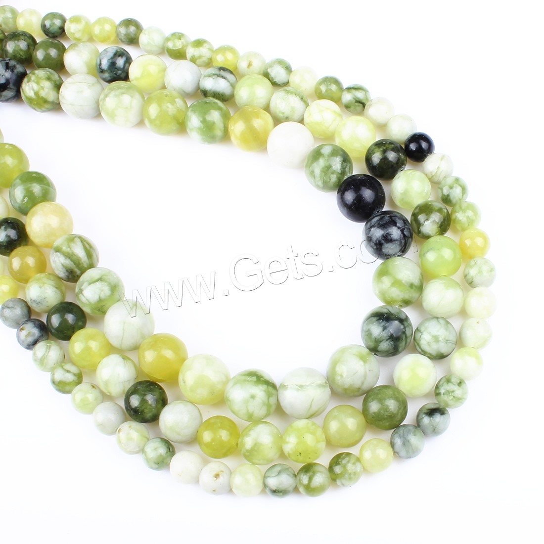 Hetian Jade goutte, Rond, bijoux de mode & normes différentes pour le choix, vert, Trou:Environ 1mm, Longueur:Environ 14.9 pouce, Vendu par brin