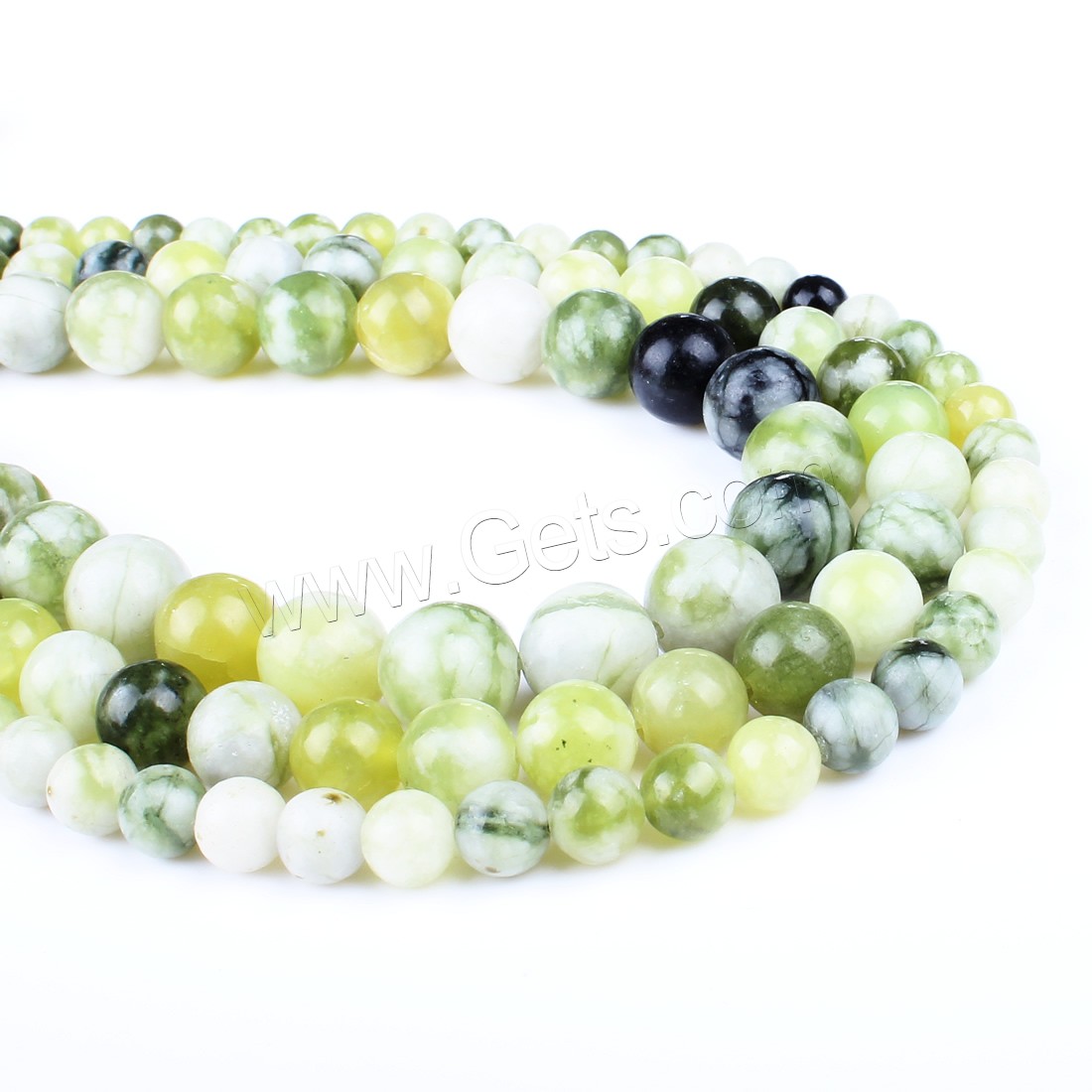 Hetian Jade goutte, Rond, bijoux de mode & normes différentes pour le choix, vert, Trou:Environ 1mm, Longueur:Environ 14.9 pouce, Vendu par brin