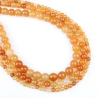 perles en Jade jaune, jaune de jade, Rond, bijoux de mode & normes différentes pour le choix, Jaune Environ 1mm Environ 14.9 pouce, Vendu par brin