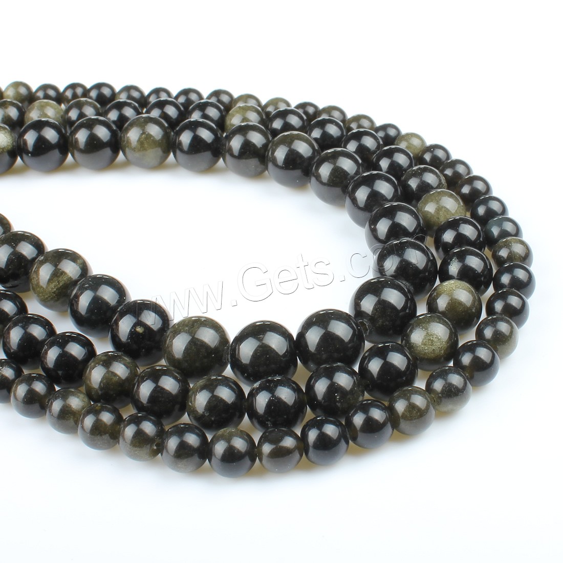 Gold Obsidian Beads, Round, different size for choice, golden, Hole:Approx 1mm, Length:Approx 14.9 Inch, Sold By Strand