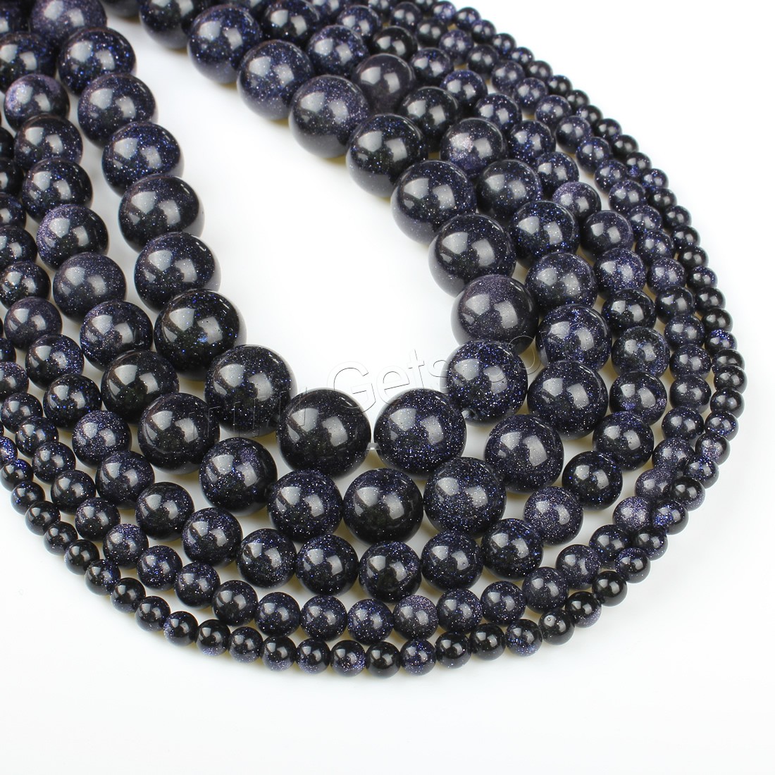 Blue Goldstone Beads, Round, different size for choice, blue, Hole:Approx 1mm, Length:Approx 14.9 Inch, Sold By Strand