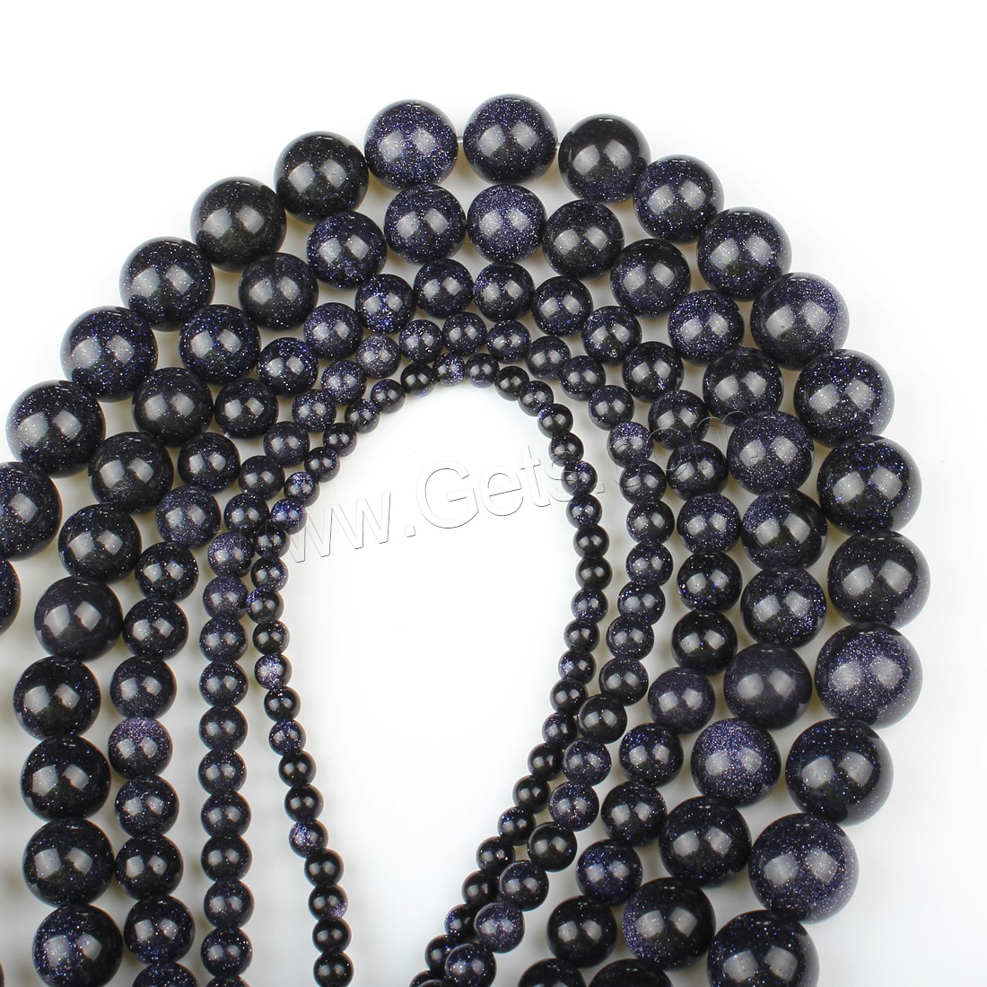 Blue Goldstone Beads, Round, different size for choice, blue, Hole:Approx 1mm, Length:Approx 14.9 Inch, Sold By Strand