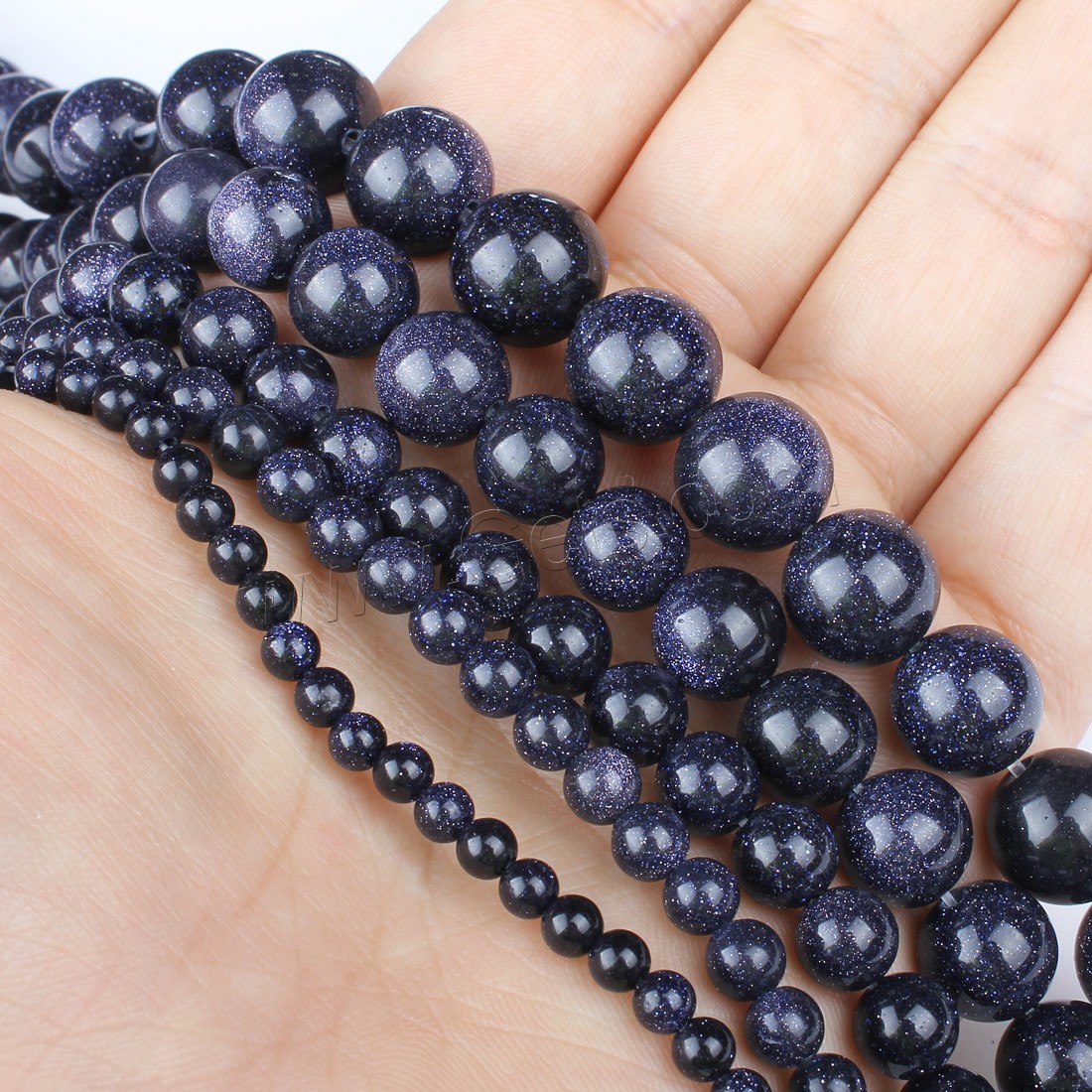 Blue Goldstone Beads, Round, different size for choice, blue, Hole:Approx 1mm, Length:Approx 14.9 Inch, Sold By Strand