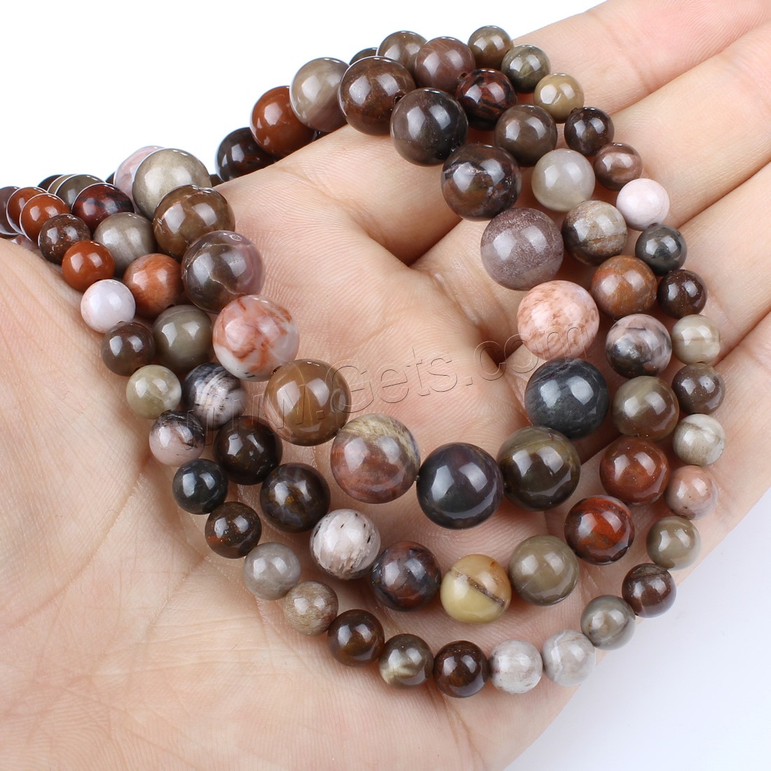 Pinus koraiensis Beads, Round, different size for choice, Hole:Approx 1mm, Length:Approx 14.9 Inch, Sold By Strand