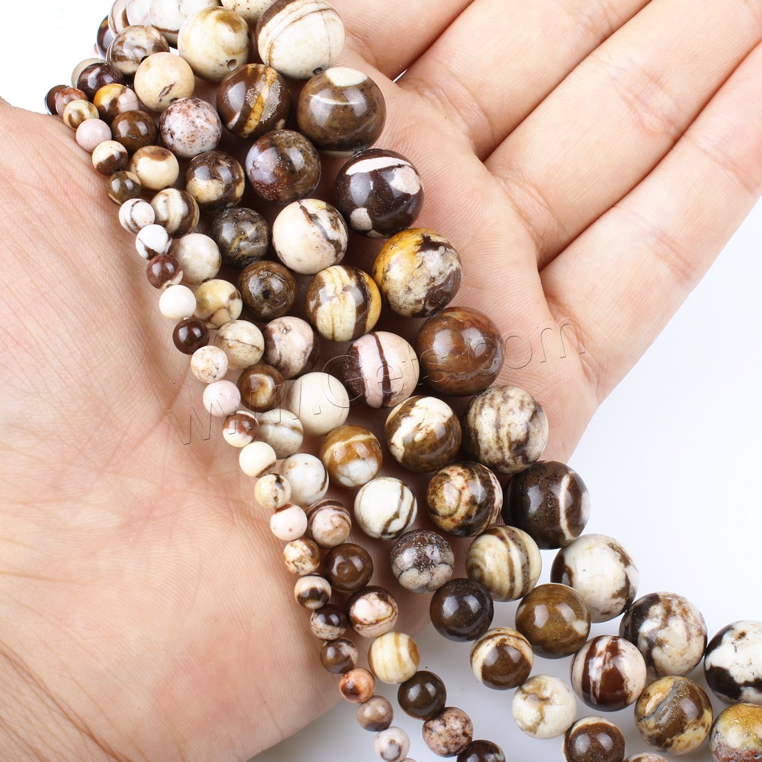 Zebra Jasper Beads, Round, different size for choice, Hole:Approx 1mm, Length:Approx 14.9 Inch, Sold By Strand