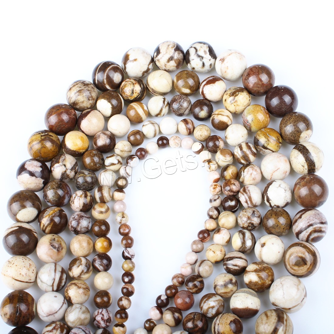 Zebra Jasper Beads, Round, different size for choice, Hole:Approx 1mm, Length:Approx 14.9 Inch, Sold By Strand