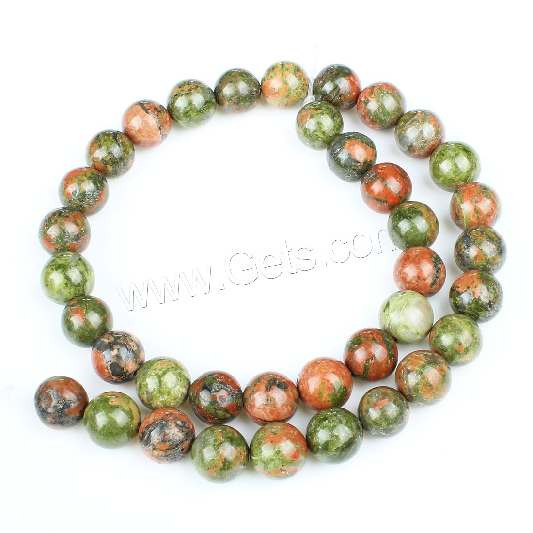 Unakite Beads, Round, different size for choice, green, Hole:Approx 1mm, Length:Approx 14.9 Inch, Sold By Strand