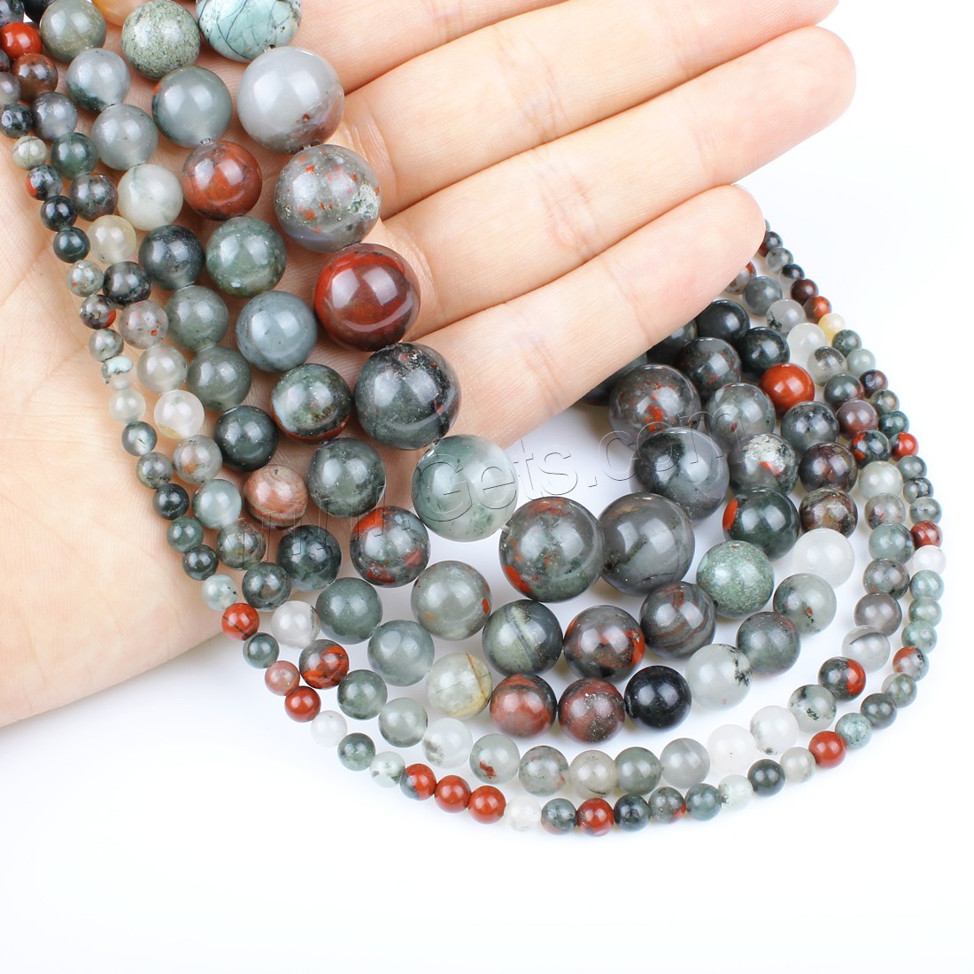 Austria Bloodstone Beads, Round, different size for choice, Hole:Approx 1mm, Length:Approx 14.9 Inch, Sold By Strand