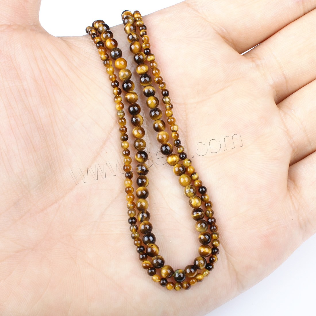 Tiger Eye Beads, Round, different size for choice, yellow, Hole:Approx 1mm, Length:Approx 14.9 Inch, Sold By Strand