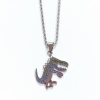 Chaîne en alliage de zinc de fer Collier Pull, Acier titane, Dinosaure, Placage, chaîne Français corde de Français & unisexe, plus de couleurs à choisir Environ 23.6 pouce, Vendu par brin