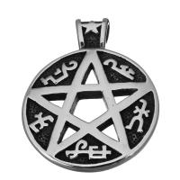 Stainless Steel Star Pendant, fashion jewelry & blacken Approx 