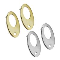 Stainless Steel Earring Stud Component, plated, with loop 0.8mm 