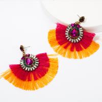 Fashion Tassel Earring, Zinc Alloy, plated, fashion jewelry & for woman & with rhinestone nickel, lead & cadmium free 