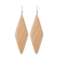 Wood Drop Earring, with Zinc Alloy, Rhombus, folk style & for woman 100mm 