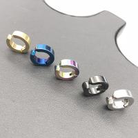 boucle d'oreille de clip en inox, acier inoxydable, beignet, Placage, unisexe, plus de couleurs à choisir Vendu par PC