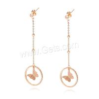 Boucles d'oreilles en acier titane, Placage, bijoux de mode & pour femme Vendu par paire