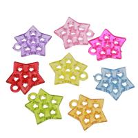 Transparent Acrylic Pendants, Flat Star, DIY, mixed colors Approx 3mm, Approx 