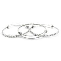 Bracelet en acier inoxydable, beignet, Réglable & élastique & pour femme, couleur originale Vendu par PC