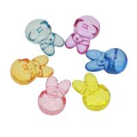 Transparent Acrylic Pendants, Rabbit, DIY, mixed colors Approx 2mm, Approx 