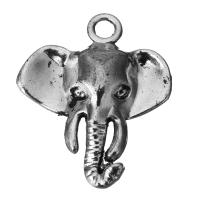 Pendentifs animaux en alliage de zinc, éléphant, bijoux de mode, argent Environ 2.5mm, Vendu par PC