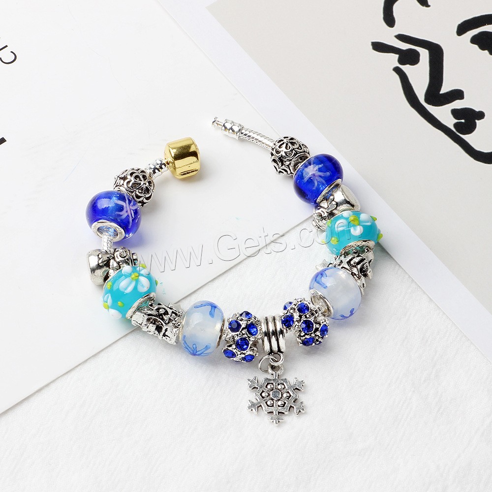 Europa gemischt Kristall Armbänder, Zinklegierung, plattiert, Weihnachts-Design & verschiedene Größen vorhanden & für Frau & mit Strass, blau, verkauft von Strang