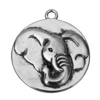 Pendentifs animaux en alliage de zinc, Plat rond, bijoux de mode, argent Environ 3.5mm, Vendu par PC