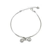 Bracelets en laiton, bijoux de mode & pour femme, argent, 7.5mm, Vendu par brin