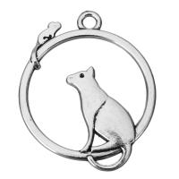 Pendentifs animaux en alliage de zinc, bijoux de mode & noircir, argent Environ 2.5mm, Vendu par PC