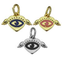 Pendentifs de Émail laiton , Coeur avec des ailes, Placage, bijoux de mode & émail, plus de couleurs à choisir Environ 4mm, Vendu par PC