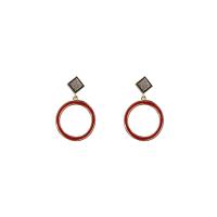 boucle d'oreille de goutte en Zinc Alloy et Émail  , alliage de zinc, avec émail, Placage, bijoux de mode & pour femme, protéger l'environnement, sans nickel, plomb et cadmium, 41mm, Vendu par paire