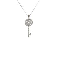 Chaîne en alliage de zinc de fer Collier Pull, Placage, bijoux de mode & pour femme & avec zircone cubique, protéger l'environnement, sans nickel, plomb et cadmium, 468mm, Vendu par brin