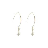 Boucle d'oreille en alliage de zinc en plastique perle, avec perle de plastique, Placage, bijoux de mode & pour femme, protéger l'environnement, sans nickel, plomb et cadmium, 75mm, Vendu par paire